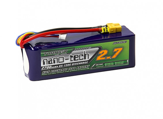 Turnigy nano-tech 2700mah 6S 65~130C XT60