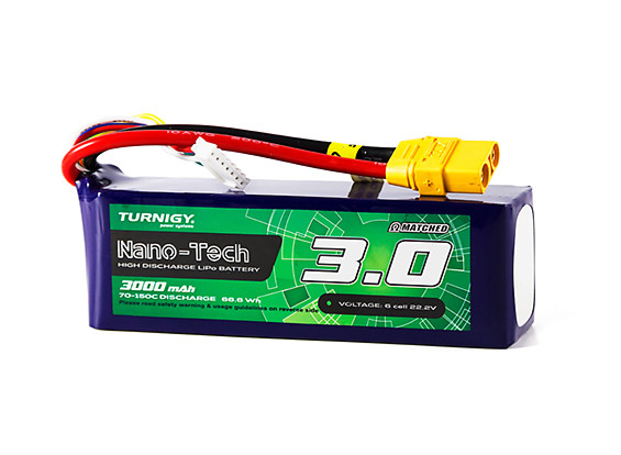 Turnigy Nano-Tech Plus 3000mAh 6S 70C XT90